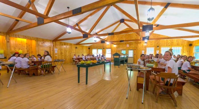 Interior of dining hall at lunch time