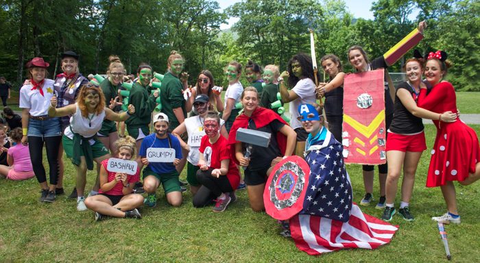 Group dressed up in costumes for a special event